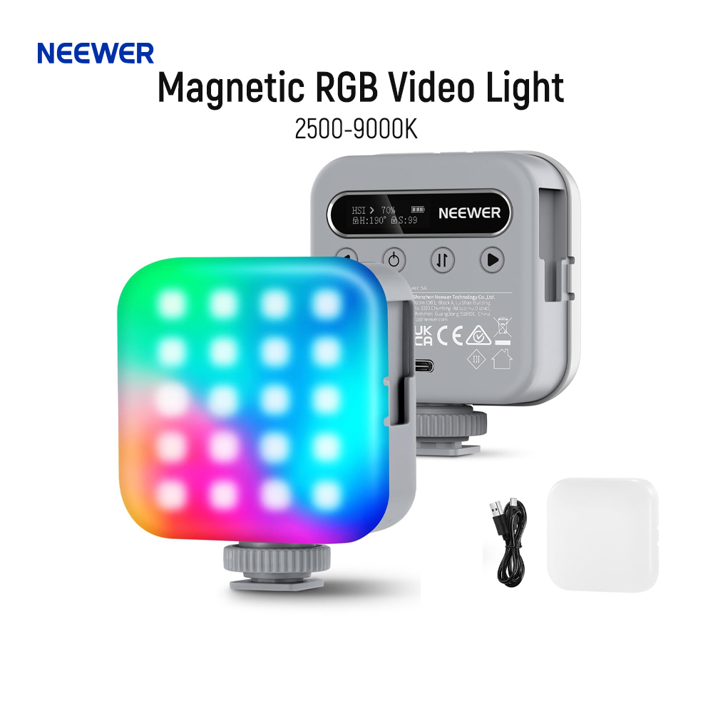 Photography Lighting Basics - NEEWER Basic Magnetic RGB Video Light,360°