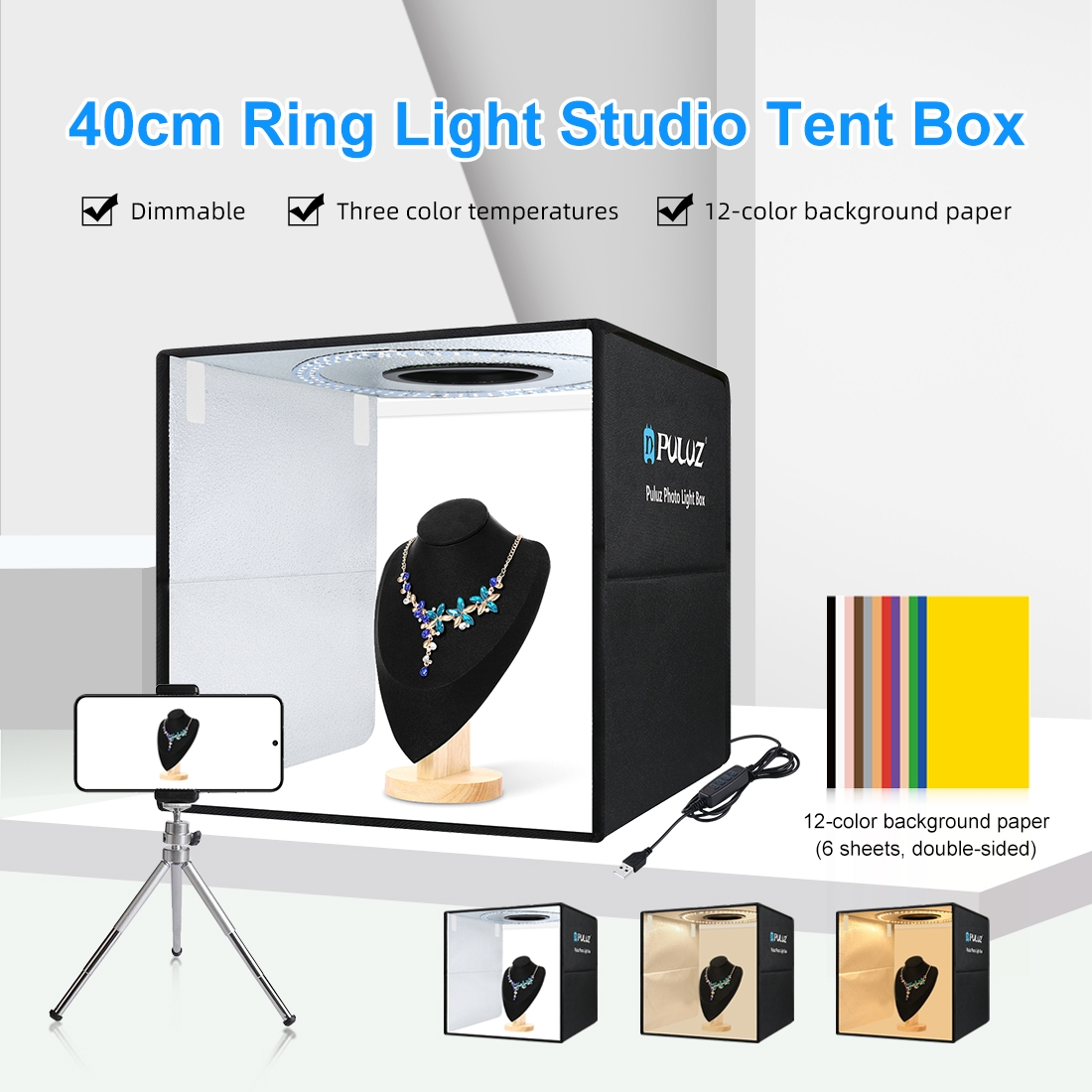 PULUZ 40cm Folding Portable Ri - Photography Lighting Tent のレビューと価格