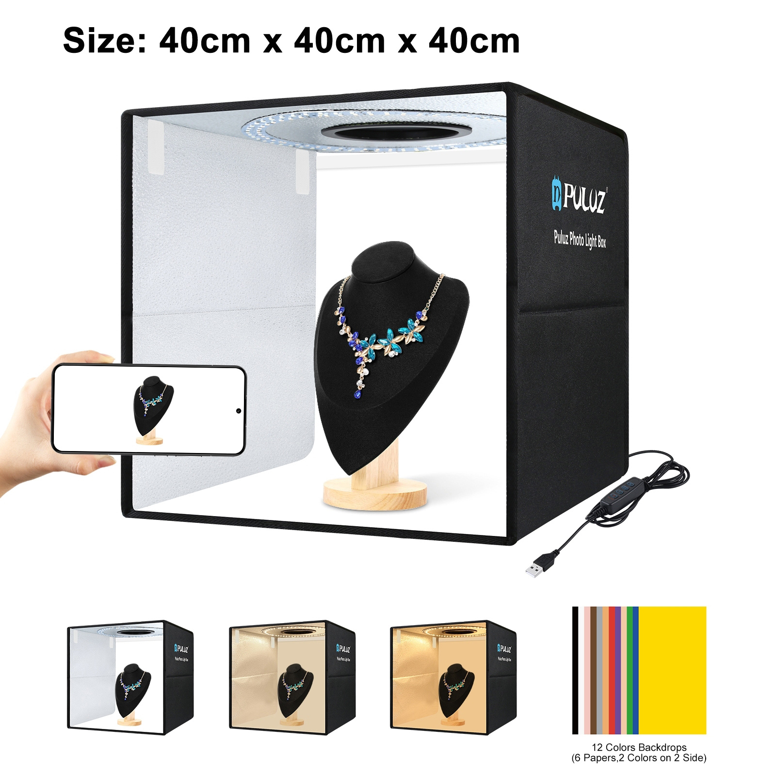 PULUZ 40cm Folding Portable Ri - Photography Lighting Tent のレビューと価格