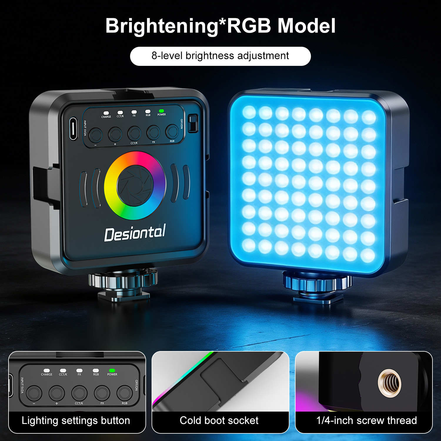 Desiontal X2 Portable RGB Phot - Photography Lighting Types のレビューと価格