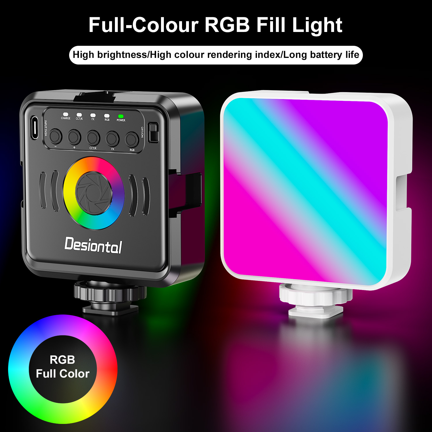 Desiontal X2 Portable RGB Phot - Photography Lighting Types のレビューと価格