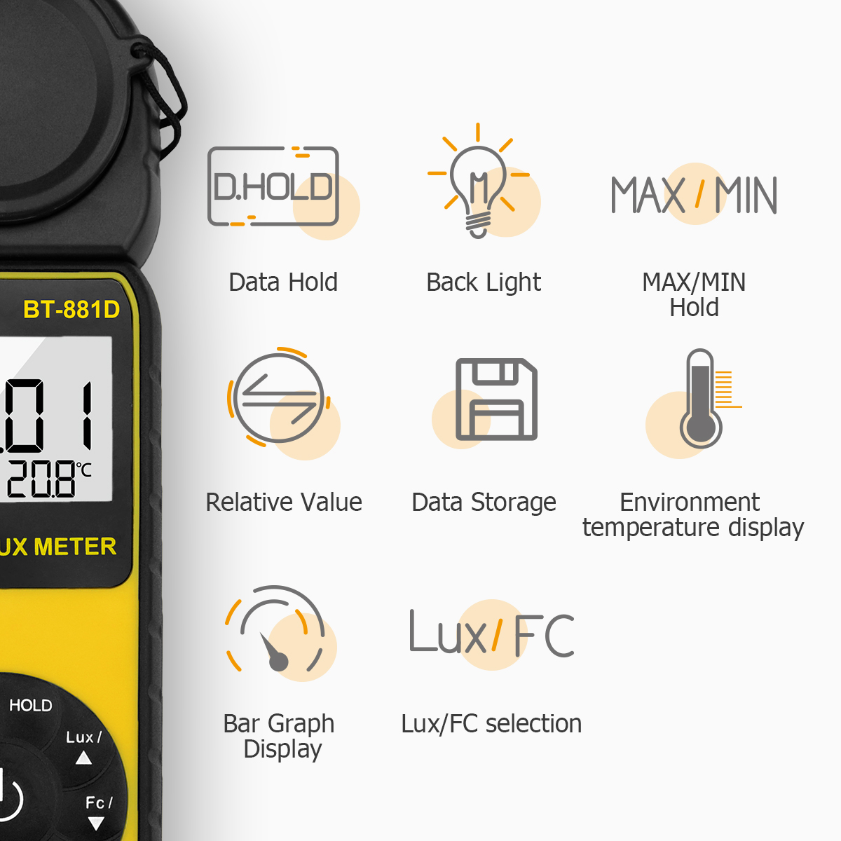 Digital Lux Meter 400,000 Lux  - Photography Lighting Handheld のレビューと価格