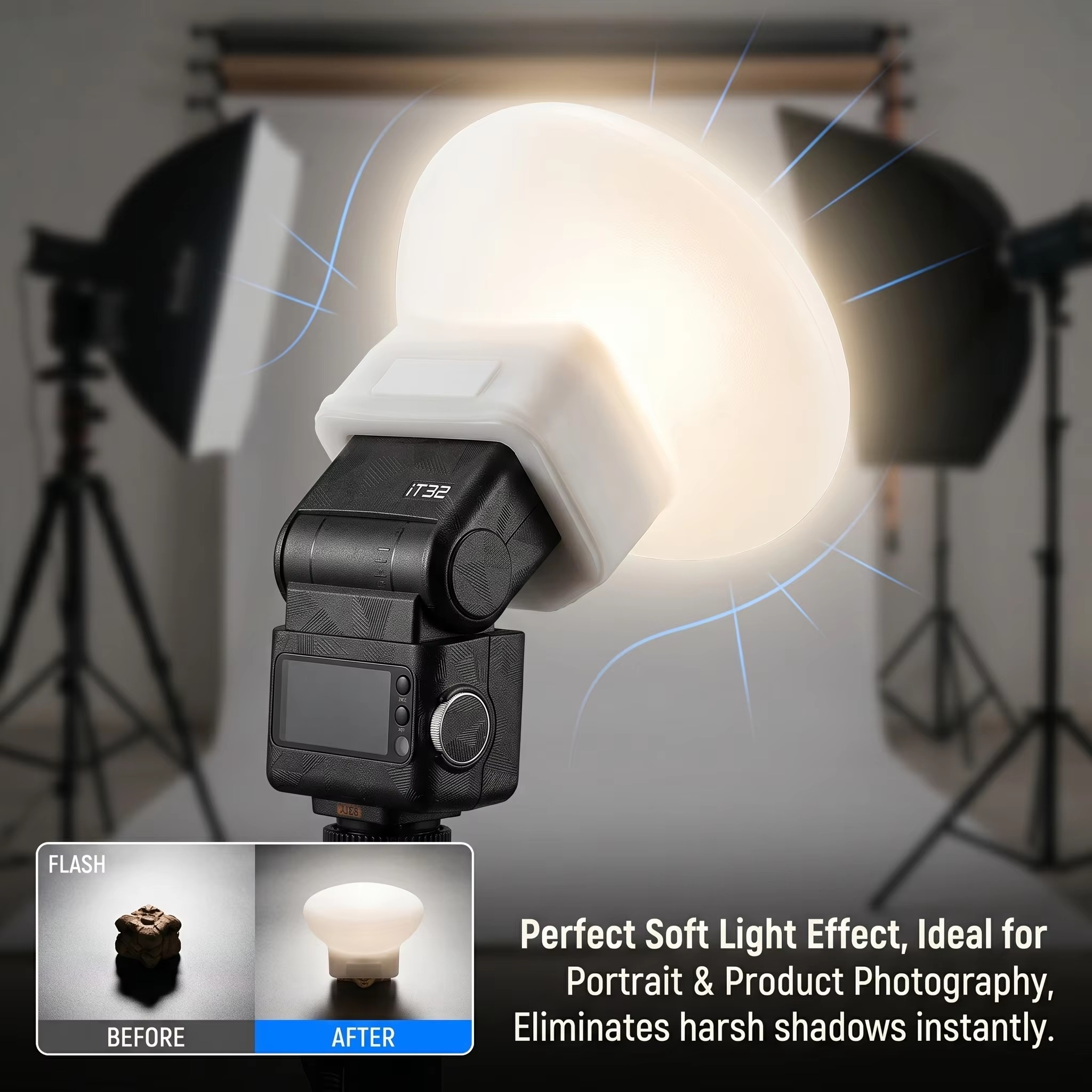 Silicone Flash Diffuser Cover  - Photography Lighting Handheld のレビューと価格