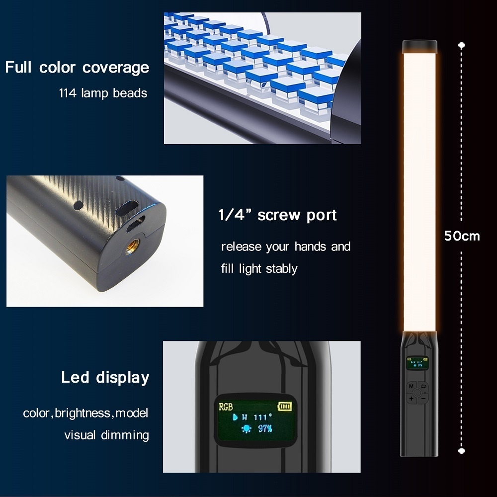 50CM RGB Stick Light Wand Ligh - Photography Lighting Types のレビューと価格