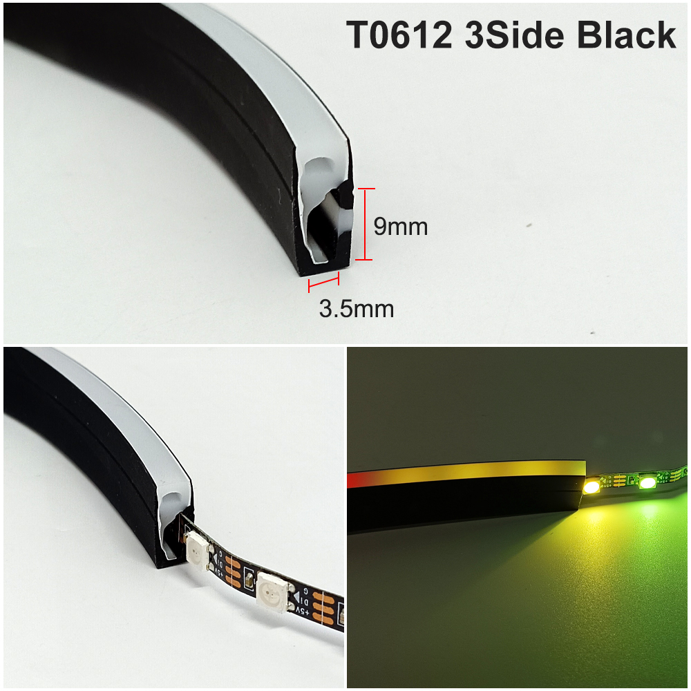 Black Silicone Tube LED Neon L - Diffusion Material Roll のレビューと価格