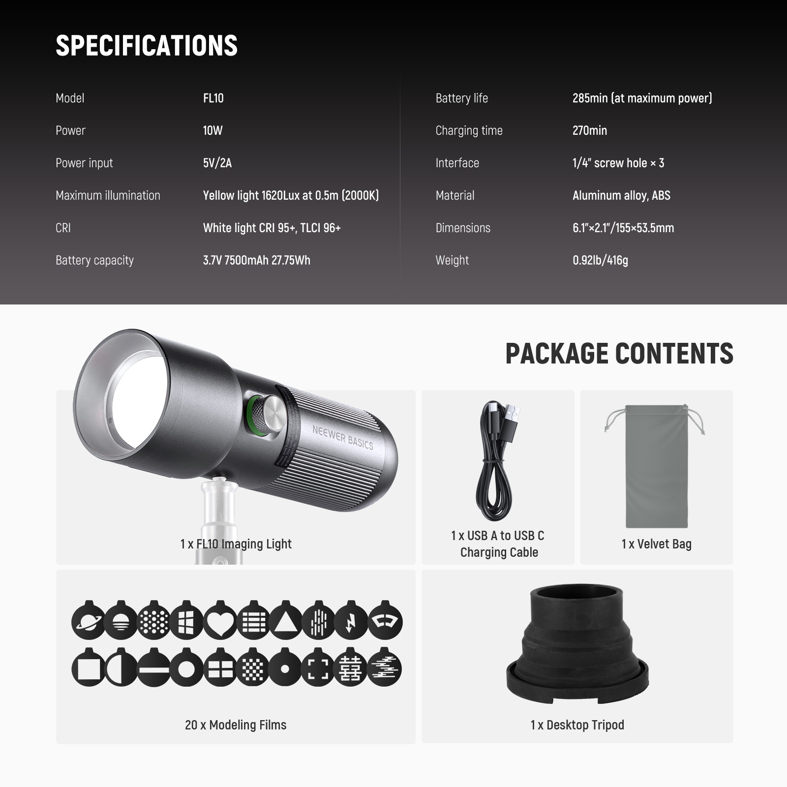 NEEWER BASICS FL10 LED Photogr - Photography Lighting Basics のレビューと価格