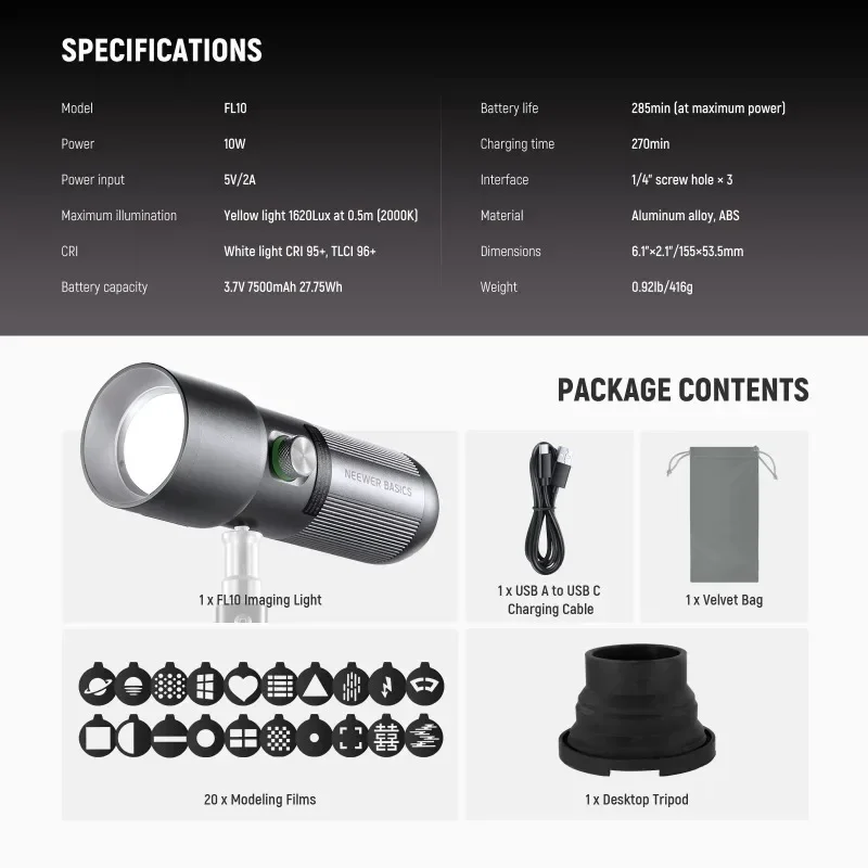 BASICS RGB Photography Flashli - Photography Lighting Basics のレビューと価格