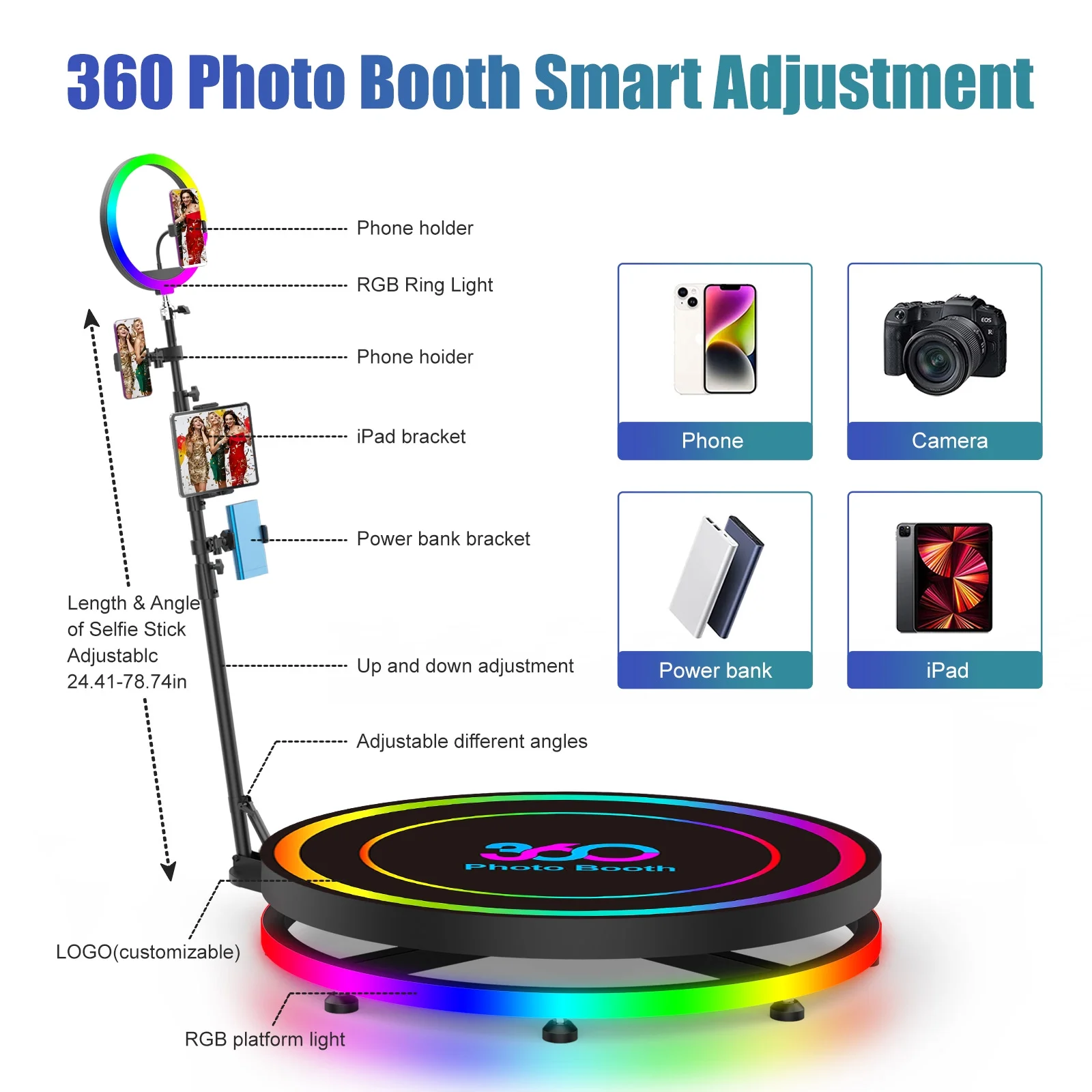 360 Photo Booth with Flight Ca - Photography Lighting Case のレビューと価格