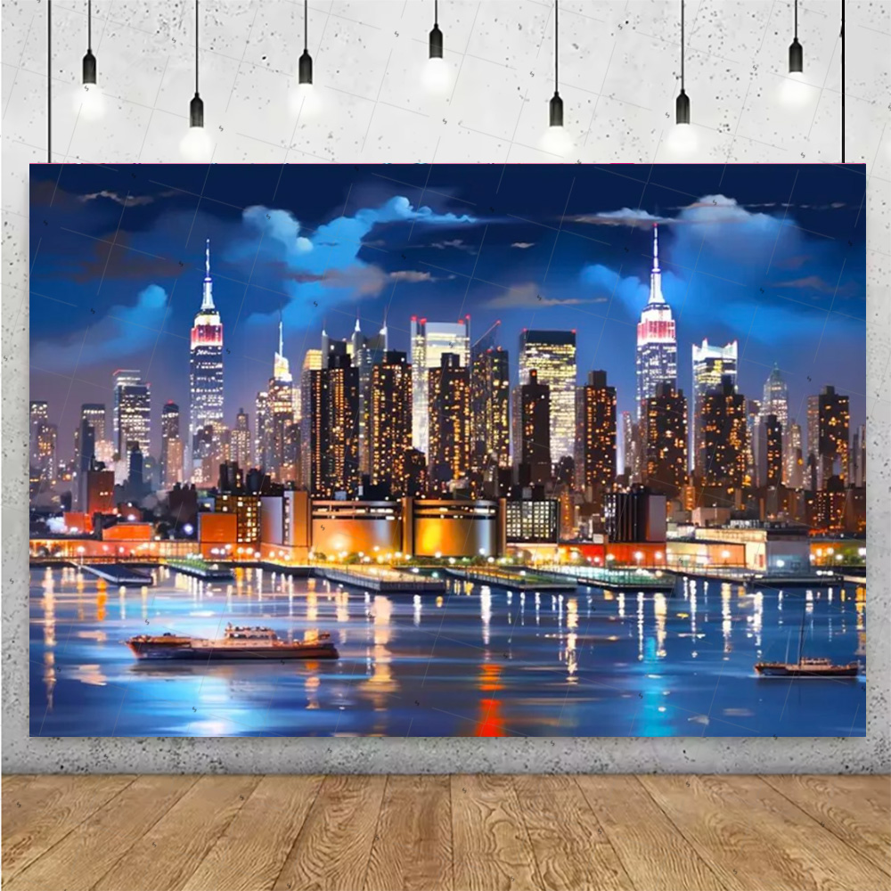 Night View High-Rise Building  - Photography Lighting Backdrop のレビューと価格