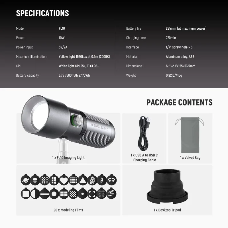 BASICS RGB Photography Flashli - Photography Lighting Basics のレビューと価格
