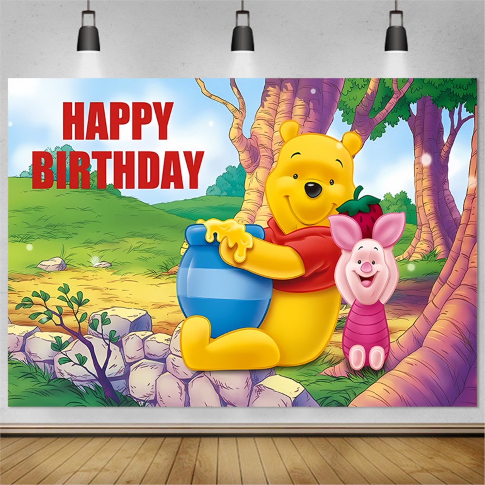 Bear Winnie The Pooh Birthday  - Photography Lighting Backdrop のレビューと価格